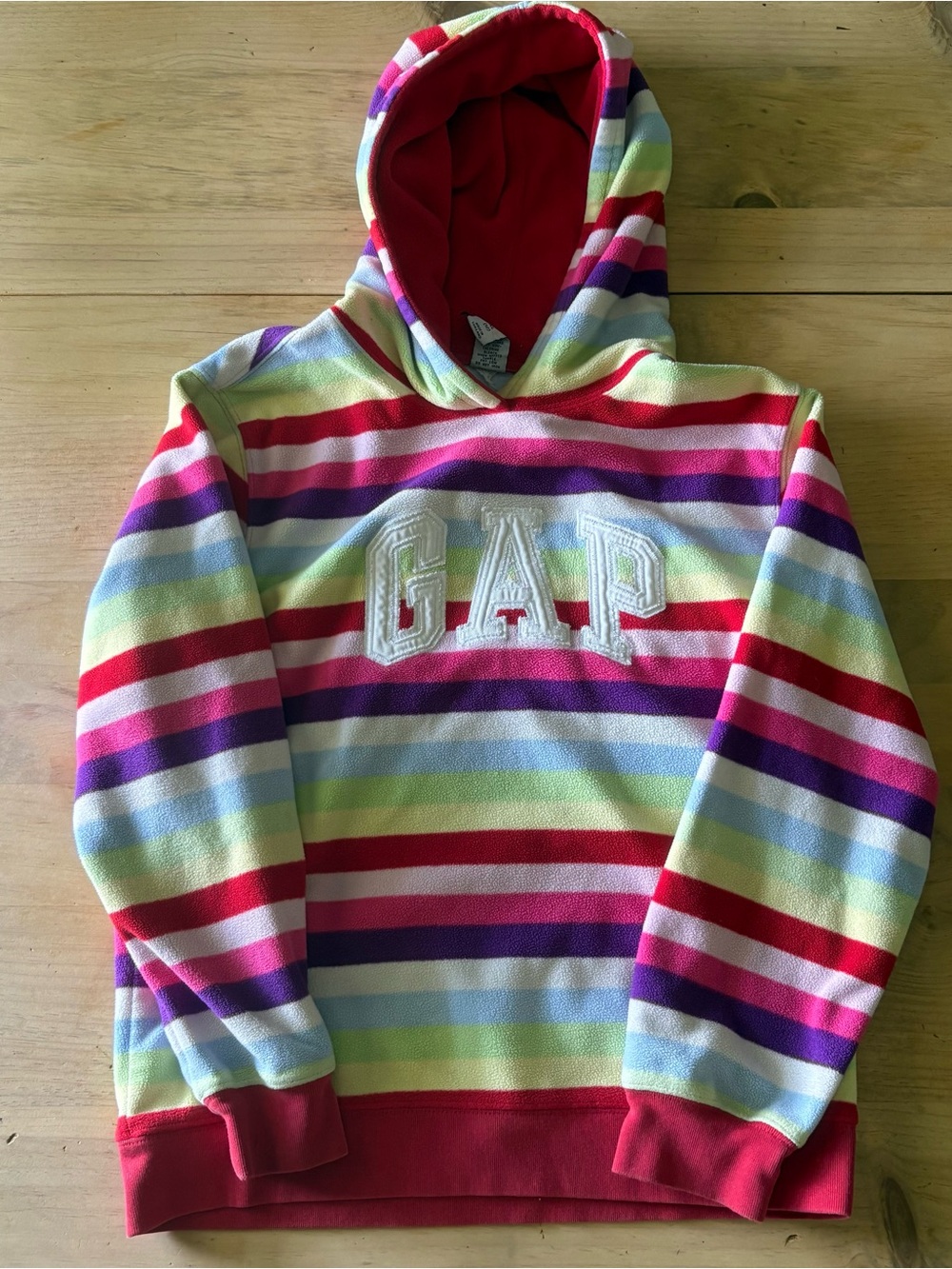 Y2K GAP Kids' Rainbow Stripe Hooded Sweatshirt - Multicolor